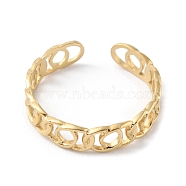 304 Stainless Steel Hollow Open Cuff Rings, Real 14K Gold Plated, US Size 8 1/2(18.5mm)(RJEW-D002-02G)