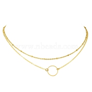 Brass Layered Necklace for Women, Rings Pendant Necklaces, Golden, 15.43 inch(39.2cm)(NJEW-JN04912)