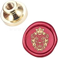 DIY Scrapbook, Brass Wax Seal Stamp, Lion Pattern, 25mm(AJEW-WH0056-D023)