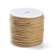 Macrame Cotton Cord, Braided Rope, with Plastic Reel, for Wall Hanging, Crafts, Gift Wrapping, Wheat, 1.2mm, about 49.21 Yards(45m)/Roll(OCOR-B002-01A-23)