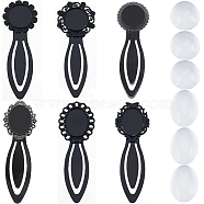 DIY Blank Dome Bookmark Making Kit, Including Butterfly & Heart & Flower Zinc Alloy Bookmarks Settings, Glass Cabochons, Electrophoresis Black, 12Pcs/box(DIY-SC0022-93)