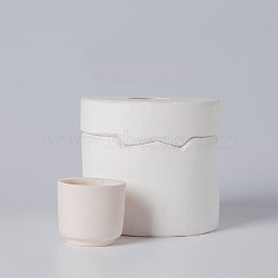 Teacup Ceramic Mold Slump and Hump Mold Set, Plaster Molds Ceramic Container Mold, Pottery Clay Mold, Floral White, 95~105x95~105mm(CELT-PW0001-189C)