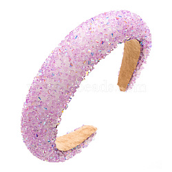 Resin Sponge Hair Bands, Wide Hair Accessories for Women Girls, Plum, 140x120mm(PW-WG93054-01)