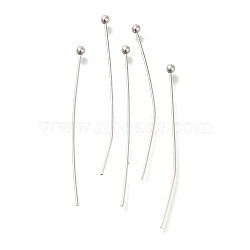 Brass Ball Head Pins, Lead Free & Cadmium Free, 925 Sterling Silver Plated, 35x0.6mm, Head: 2mm(KK-H502-03O-S)