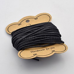 Black Waxed Cotton Cord, 2mm in diameter(X-YC2mm131)