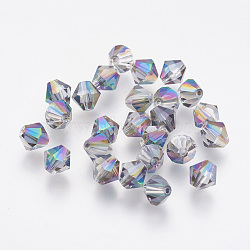 Imitation Austrian Crystal Beads, Grade AAA, Faceted, Bicone, Colorful, 6x6mm, Hole: 0.7~0.9mm(SWAR-F058-6mm-31)