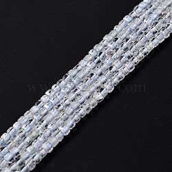 Natural Topaz Crystal Beads Strands, Faceted, Cube, 2x2x2mm, Hole: 0.6mm, about 174pcs/strand, 15.47 inch(39.3cm)(G-K315-A08)