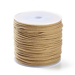 Macrame Cotton Cord, Braided Rope, with Plastic Reel, for Wall Hanging, Crafts, Gift Wrapping, Wheat, 1.2mm, about 54.68 Yards(50m)/Roll(OCOR-B002-01A-23)
