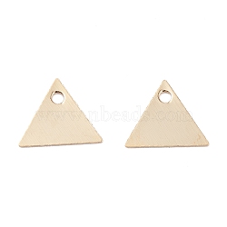Brass Charms, Long-Lasting Plated, Triangle, Real 24K Gold Plated, 6.5x7.5x0.2mm, Hole: 1mm(KK-K253-01G)