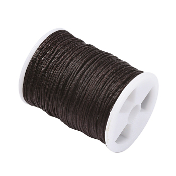 Nylon Thread Cord, DIY Braided Ball Jewelry Making Cord, Coffee, 0.8mm, about 10m/roll(10.93yards/roll)
