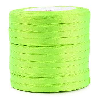Single Face Satin Ribbon, Polyester Ribbon, Green Yellow, 1/4 inch(6mm), about 25yards/roll(22.86m/roll), 10rolls/group, 250yards/group(228.6m/group)