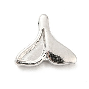 304 Stainless Steel Pendant Cabochon Settings for Enamel, Mermaid Tail, Stainless Steel Color, 13x15x5mm, Hole: 1.8mm
