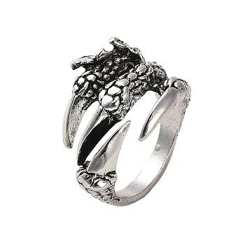 Tibetan Style Alloy Rings, Claw For Men, Antique Silver, US Size 8 3/4(18.7mm)