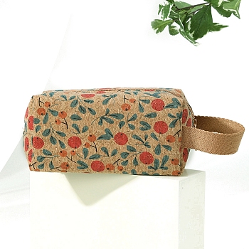 Softwood and Terylen Portable Large Capacity Makeup Bag,  Waterproof Clutch Bag, Toilet Bag for Women, Fruit, 19x9x9cm