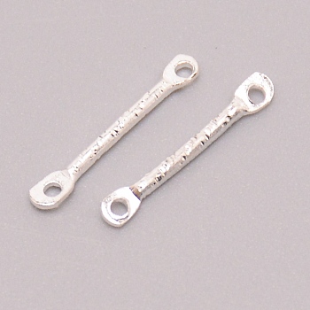 Iron Links Connectors, for DIY Earring, Rectangle, Silver, 15x2x1.2mm, Hole: 1mm, 50pcs/bag