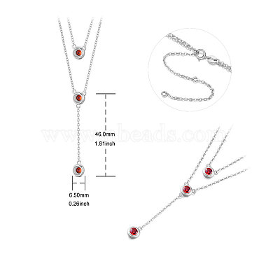 colliers à deux niveaux en argent sterling plaqué rhodium shegrace 925(JN699A)-2