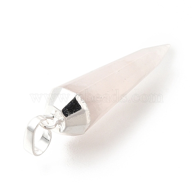 Natural Rose Quartz Pointed Pendants(G-P487-02P)-3