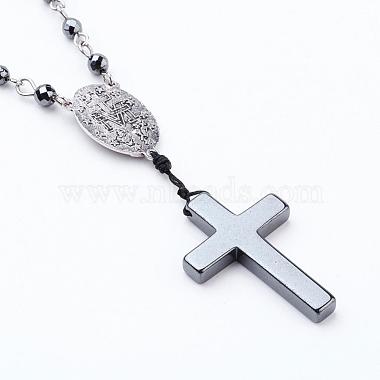 Non-magnetic Synthetic Hematite Pendant Necklaces(NJEW-JN01985)-3