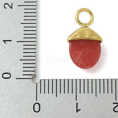 304 Stainless Steel Natural Carnelian(Dyed & Heated) Pendants(STAS-L277-07G-08)-3