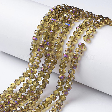 6mm BurlyWood Rondelle Glass Beads