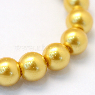 Baking Painted Pearlized Glass Pearl Round Bead Strands(HY-Q330-8mm-31)-2