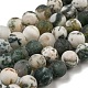 Natural Tree Agate Frosted Agate Round Gemstone Beads Strands(X-G-O151-01-8mm)-1
