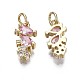 Brass Micro Pave Violet & Clear Cubic Zirconia Charms(ZIRC-S067-004-NR)-2