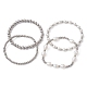 4шт. 4 комплект эластичных браслетов из натурального жемчуга и латуни из бисера для женщин(BJEW-JB09662-02)-1
