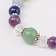 Multi-Color Gemstone Chakra Charm Bracelets(BJEW-JB01691)-3