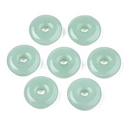 Transparent Spray Painted Glass Beads, Peace Buckle, Dark Sea Green, 19x4.5mm, Hole: 4mm(GLAA-S054-34B-B02)