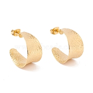 Ion Plating(IP) 304 Stainless Steel Chunky C-shape Stud Earrings, Half Hoop Earrings for Women, Golden, 21x12mm, Pin: 0.7mm(EJEW-P198-12G)