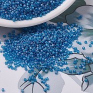 MIYUKI Delica Beads, Cylinder, Japanese Seed Beads, 11/0, (DB0862) Matte Transparent Capri Blue AB, 1.3x1.6mm, Hole: 0.8mm, about 2000pcs/bottle, 10g/bottle(SEED-JP0008-DB0862)