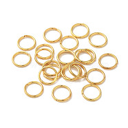 304 Stainless Steel Closed Jump Rings, Real 18K Gold Plated, 7x0.8mm, Inner Diameter: 5.2mm(STAS-K285-05G)