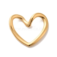 Ion Plating(IP) 304 Stainless Steel Linking Rings, Heart, Golden, 15x17x4mm, Inner Diameter: 12.5x13.5mm(STAS-P340-05G)