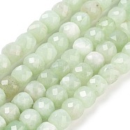 Natural White Jade Beads Strands, Faceted, Dyed, Cube, Honeydew, 7x8x7mm, Hole: 1mm, about 47~48pcs/strand, 13.35~13.46''(33.9~34.2cm)(G-H028-A09-21)