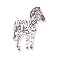 Opaque Acrylic Pendant, Zebra Charm, Black, 45x34x2mm, Hole: 1.1mm(MACR-K340-01C)