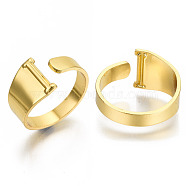 Alloy Cuff Finger Rings, Cadmium Free & Nickel Free & Lead Free, Alphabet, Golden, Letter.I, US Size 8(18.1mm)(X-RJEW-S038-195I-G-NR)