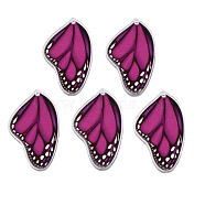 Printed Translucent Acrylic Pendants, Butterfly, Medium Violet Red, 36x21x2mm, Hole: 1.5mm(OACR-N133-031)