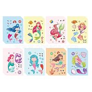 48 Sheets 8 Styles Paper Make a Face Stickers, Make Your Own Self Adhesive Funny Decals, for Kid Art Craft, Mermaid Pattern, 175x125mm, 6 sheets/style(DIY-WH0467-005)