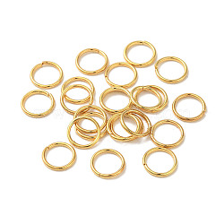 304 Stainless Steel Closed Jump Rings, Real 18K Gold Plated, 7x0.8mm, Inner Diameter: 5.2mm(STAS-K285-05G)