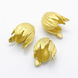 Brass Bead Caps, Lead Free & Cadmium Free & Nickel Free, Flower, Raw(Unplated), 21.5x16.5mm, Hole: 2.5mm(KK-F721-116C-RS)