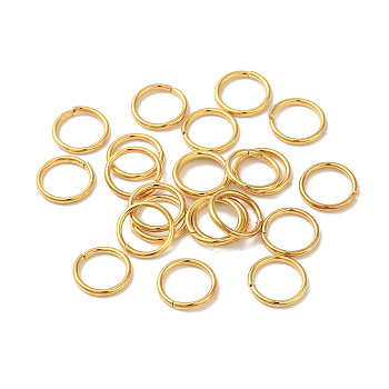 304 Stainless Steel Closed Jump Rings, Real 18K Gold Plated, 7x0.8mm, Inner Diameter: 5.2mm