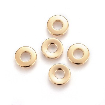 201 Stainless Steel Linking Rings, Donut, Golden, 9x1.5mm, Inner Diameter: 4mm