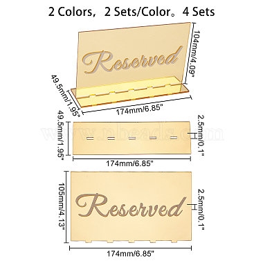 ahandmaker がホテルのレストランのテーブル予約用アクリル看板を 4 2 色設定します(DJEW-GA0001-17)-2