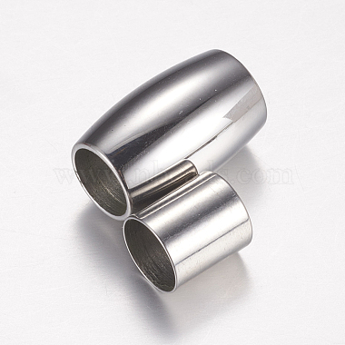 Clasp, glue-in, locking magnetic, stainless steel, 21x10mm round
