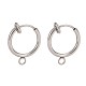 316 Surgical Stainless Steel Clip-on Hoop Earrings(X-STAS-S101-13mm-01P)-1