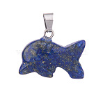 Natural Lapis Lazuli Pendants, Dolphin, 20mm(PW-WG170A9-07)