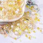 DIY Jewelry Making Finding Kit, Glass & Seed Beads, Round & Star & Moon, Yellow, 2~16x2~12x3~7mm, Hole: 0.8~1.2mm(X1-DIY-R082-04)