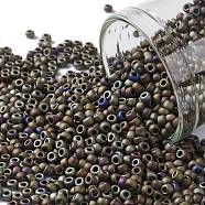 TOHO Round Seed Beads, Japanese Seed Beads, (614) Matte Color Iris Brown, 11/0, 2.2mm, Hole: 0.8mm, about 5555pcs/50g(SEED-XTR11-0614)