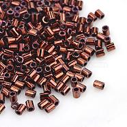 TOHO Japanese Seed Beads, Glass Bugle Beads, Round Hole, (222) Dark Bronze, 2x1.7~1.8mm, Hole: 1mm, about 6650pcs/bag, 100g/bag(SEED-Q020-222)